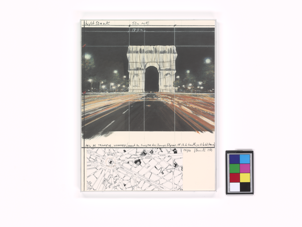 CHRISTO (Vladimirov Javacheff, Christo), JEANNE-CLAUDE (Denat de Guillebon, Jeanne-Claude) and CHRISTO & JEANNE-CLAUDE, "Arc de Triomphe Wrapped", 1961-1989, Photo:  Peter Frodin/Skissernas Museum 
