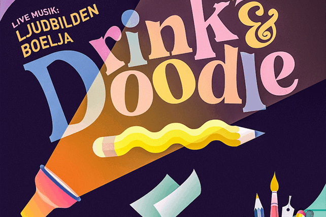 Grafisk form "Drink & Doodle".